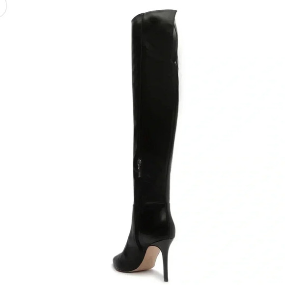 SCHUTZ Mikki The Knee High Leather Boot Zip Black Size 5B - Picture 3 of 8
